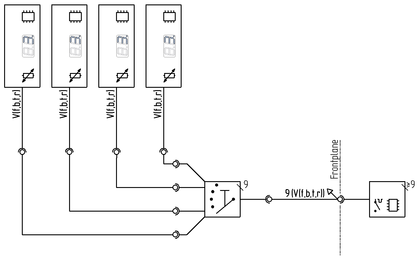 Figure with deployment traction unit controls stage 1 and 2.