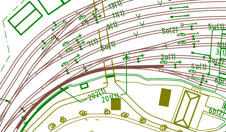 Drawing with The track to platform track 4 was assigned as the reference track.