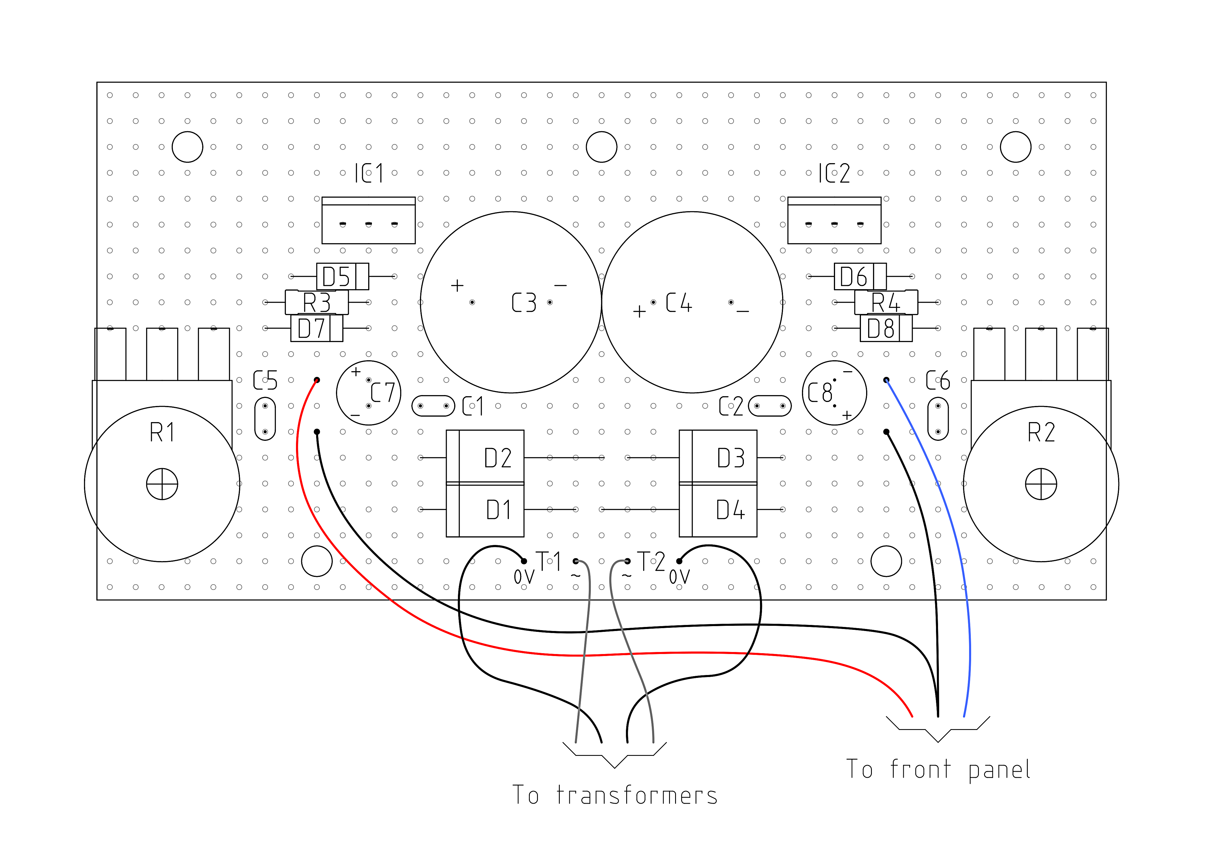 Image with component side PCB of adjustable dual power supply van 15V_0V_-15V_3A-