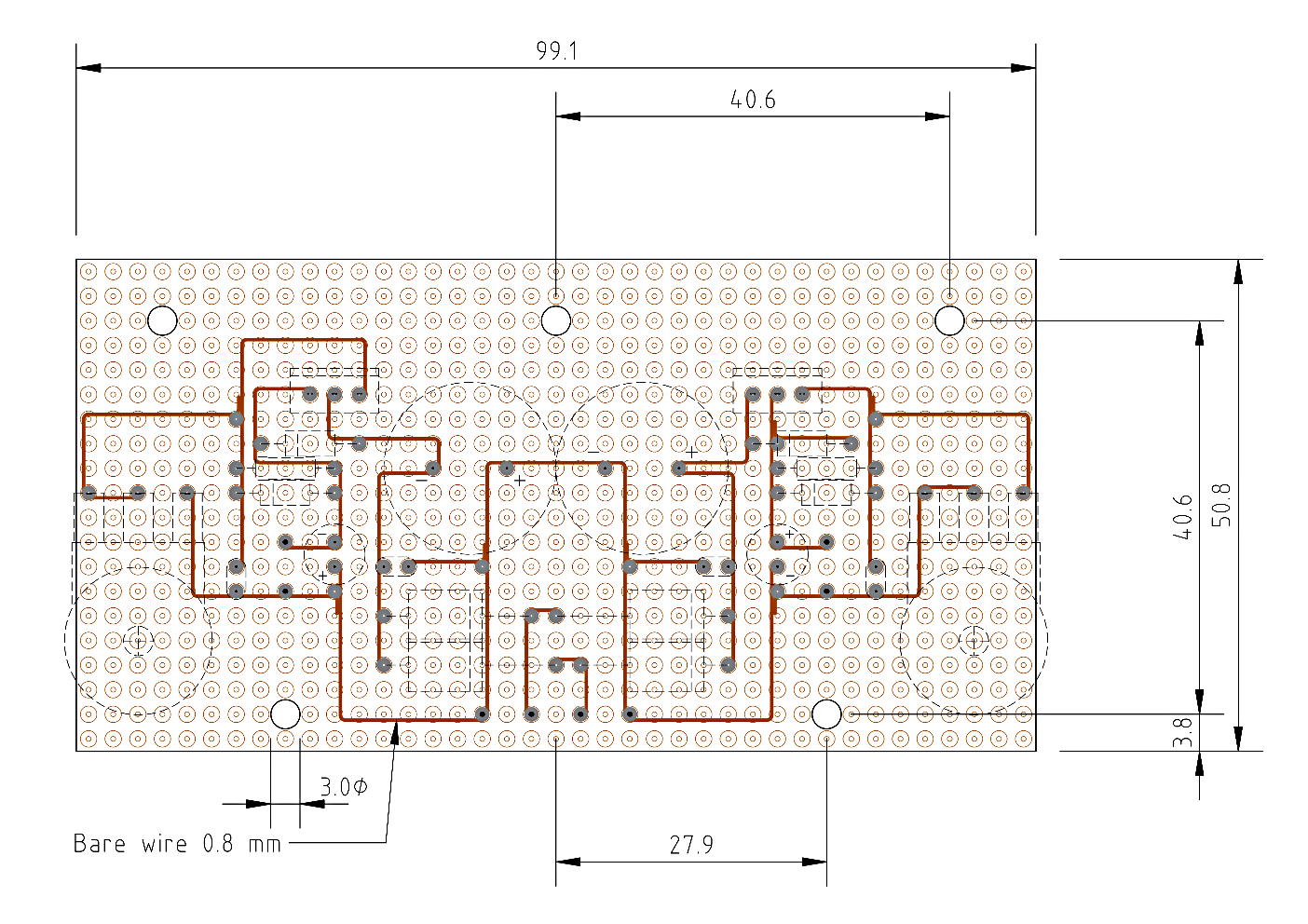 Image with PCB trackside of adjustable dual power supply 15V 0V -15 V_3A