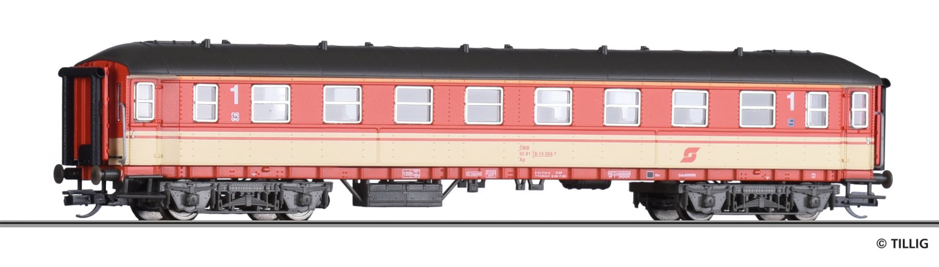 Picture of Tillig's 13314 2nd class ÖBB Bp coach.